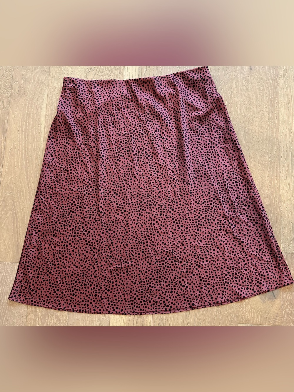 LOFT Plus 16 Pink Leopard Cheetah Print Satin Midi Skirt A-Line